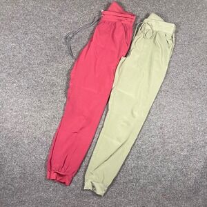 Maevn Scrub Joggers Bundle Womens Small Burgundy Sage Green Elastic Waist 2 Pack